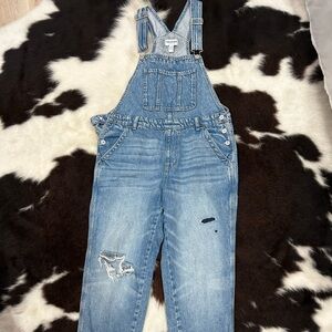 Arizona Jean Company Blue Distressed Overalls